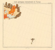 Geological map Eastern Iceland & Faroe Islands. BEYSCHLAG 1894 old antique