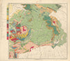 Austria-Hungary Geological map #8 Transylvania, Romania. 65x72cm 1874 old