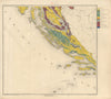 Austria-Hungary Geological map #10 Dalmatia & Istria, Croatia. 65x72cm 1874