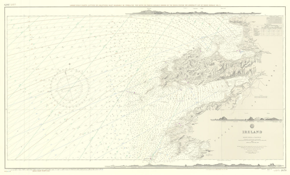 Ireland - Kerry Head to Valencia. Admiralty sea chart #2679. 1859 (1980) map