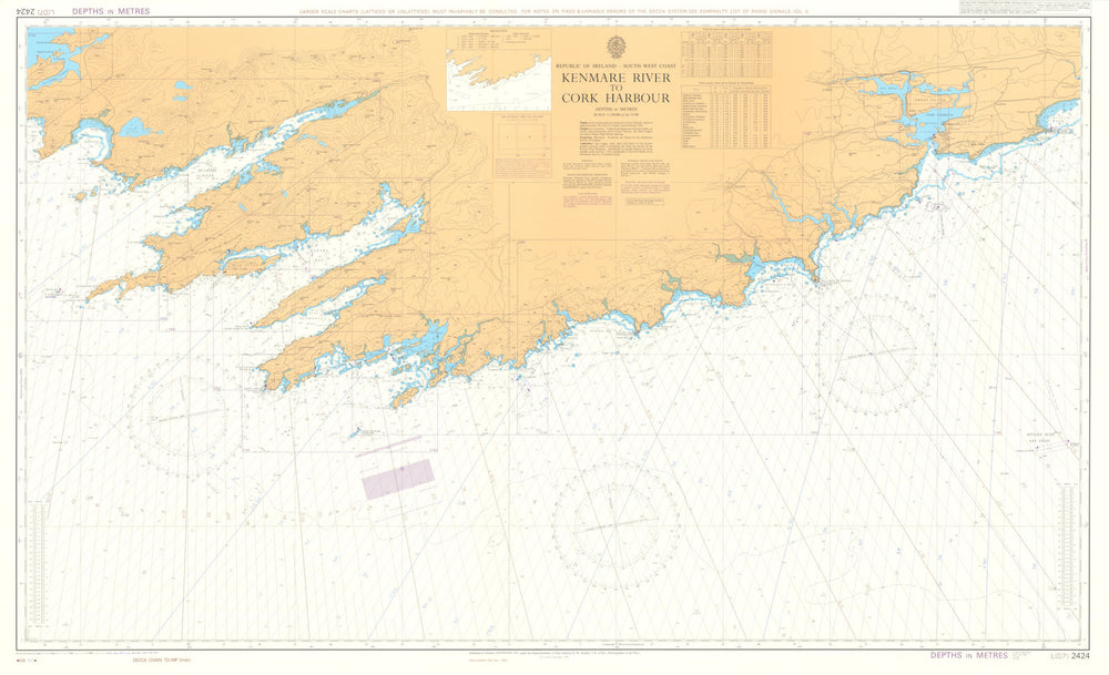 Ireland. Kenmare River - Cork Harbour. Admiralty chart #2424. 1981 (1990) map