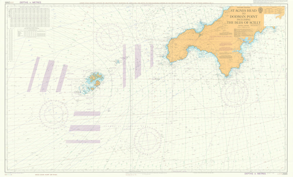 St. Agnes Head-Dodman Pt. Scilly Isles. Admiralty chart #2565. 1978 (1991) map