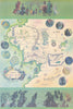 A map of Middle-earth by Pauline Baynes, JRR & CJR Tolkien. 73x50cm. 1970 (1980)