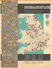 Football History Map of England & Wales. Football heritage map. 77x99cm 1971