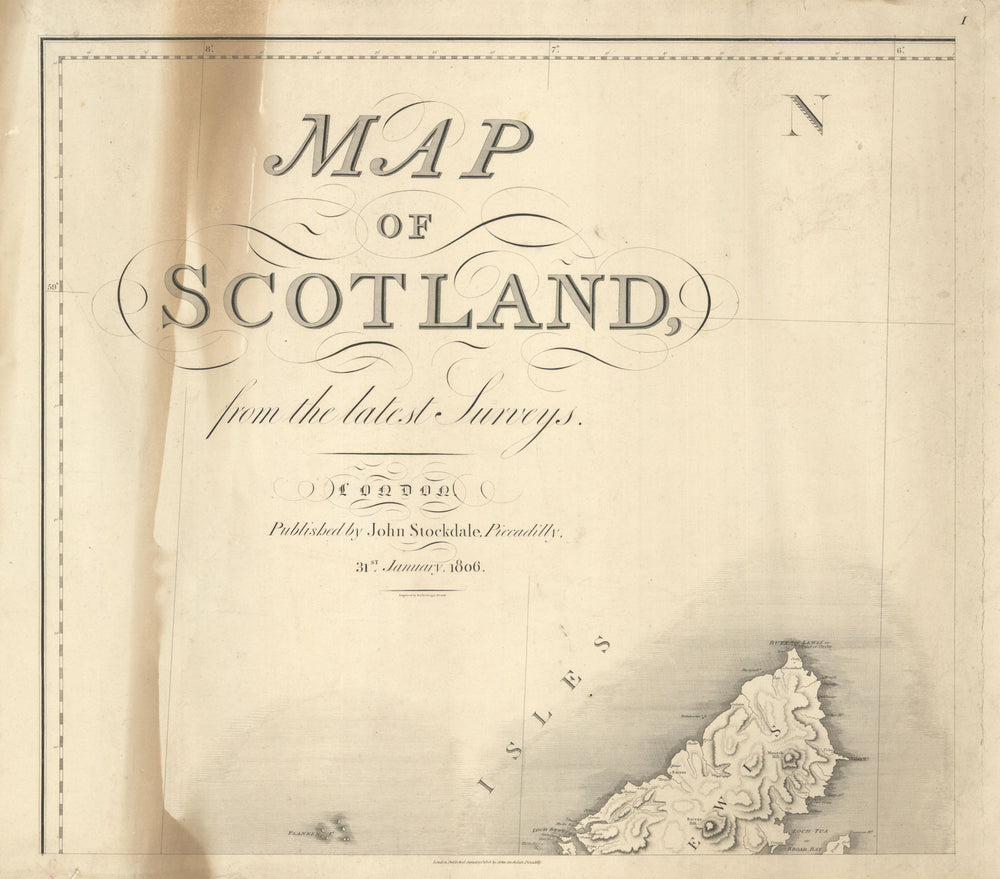 #1 Title sheet – Map of Scotland from the latest Surveys. Stockdale 1806