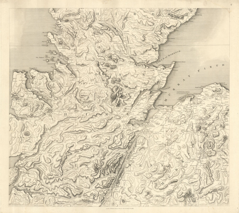 #5 Scottish Highlands. Ross & Inverness-shire, Moray Firth. Stockdale 1806 map