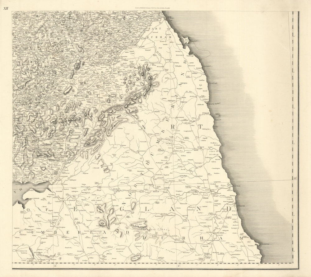 #12 Eastern Scottish Borders. Berwickshire Roxburghshire. Stockdale 1806 map