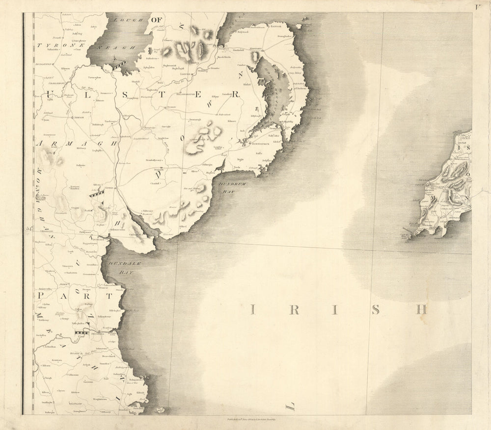 #5 Eastern Ulster and Western Isle of Man. Down Armagh Louth. Stockdale 1809 map