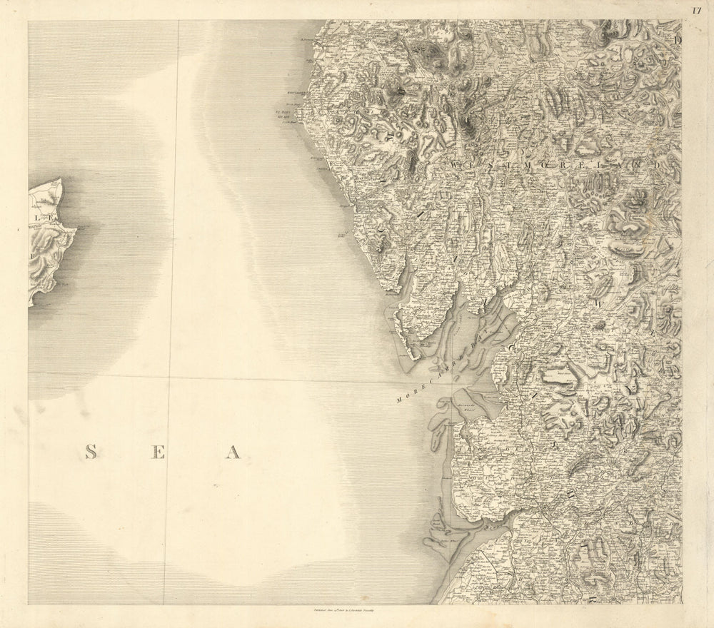 #6 Cumbria & Lancashire coast. Morecambe Bay. Lake District. Stockdale 1809 map