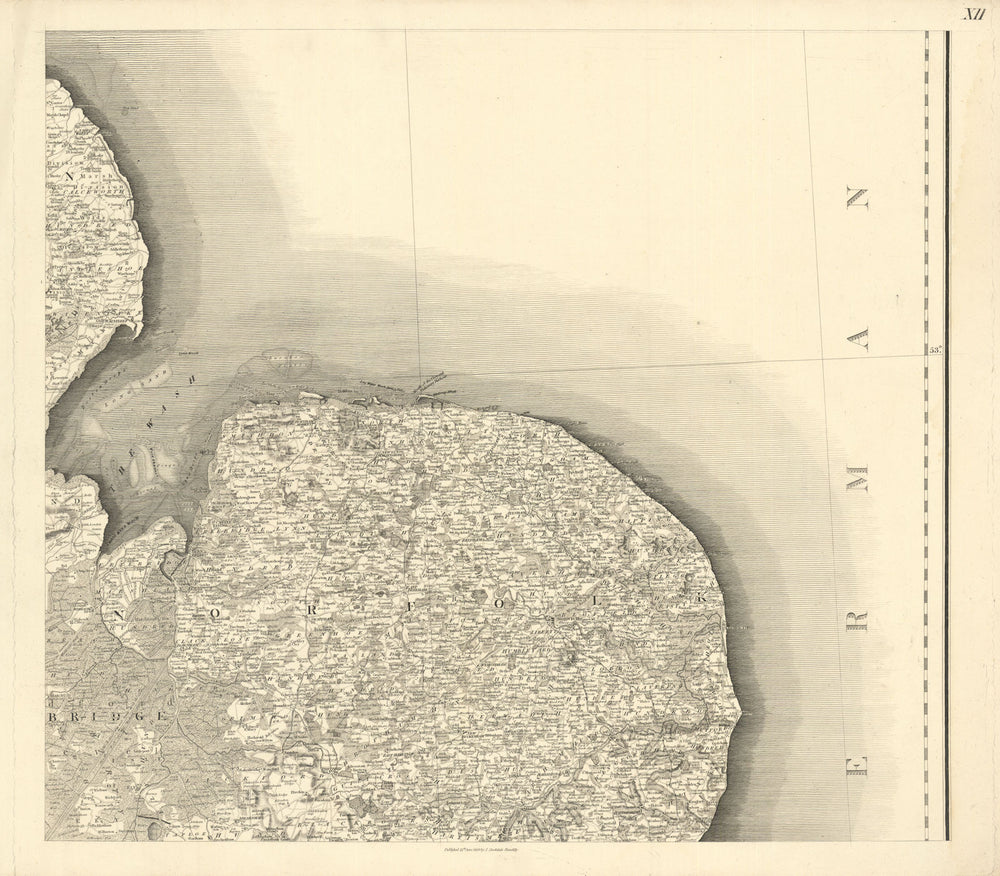 #12 Norfolk, the Wash & East Anglia. Fens/Lincolnshire Coast. Stockdale 1809 map