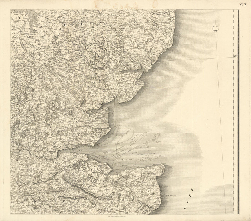 #16 East Anglia and Thames Estuary. Kent Essex Suffolk. Stockdale 1809 old map