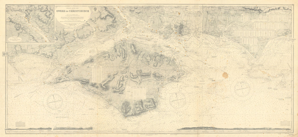 England South Coast Admiralty chart 2045. Isle of Wight & Solent 1885 (1935) map