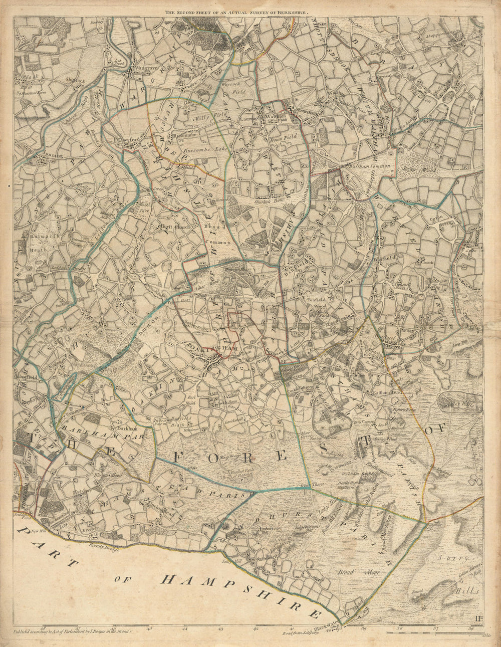 East Berkshire. Bracknell Forest Wokingham Sandhurst Crowthorne. Rocque 1761 map