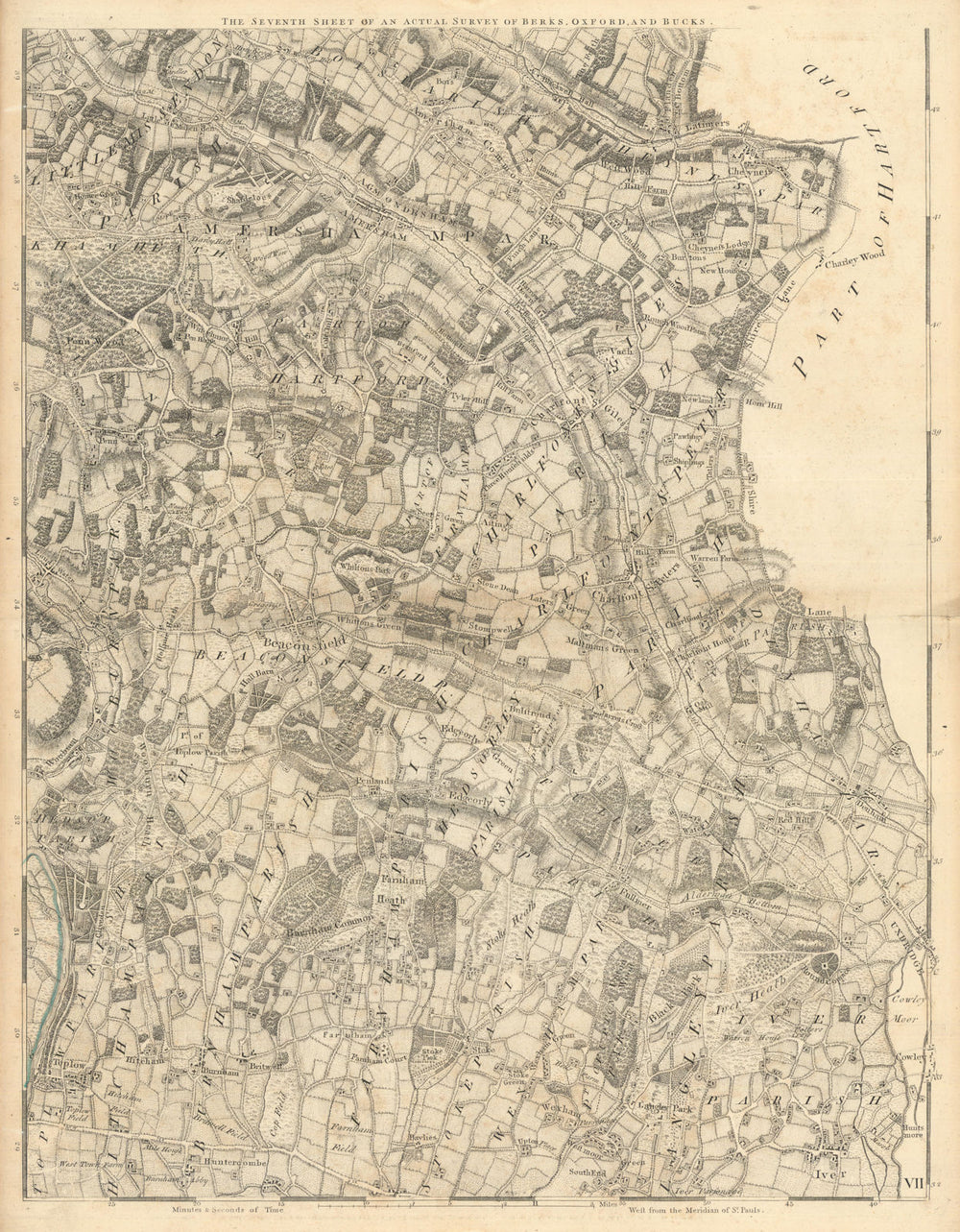 Chilterns/Buckinghamshire. Amersham, Beaconsfield & Chalfonts. Rocque 1761 map