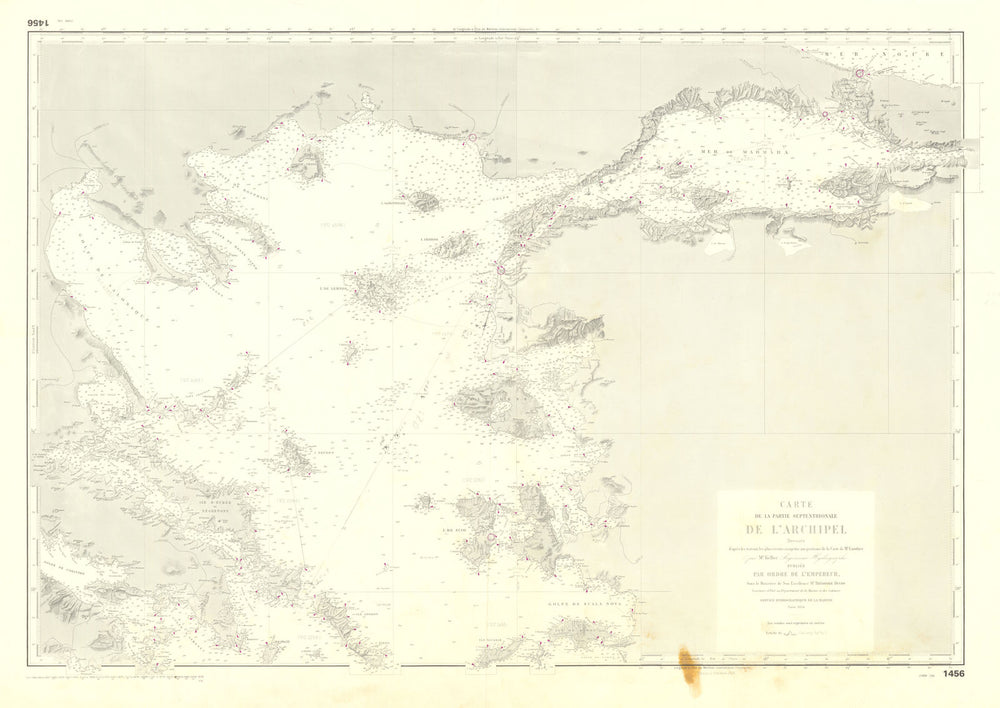 Partie septentrionale de l’Archipel—North Aegean—nautical chart 1854 (1978) map