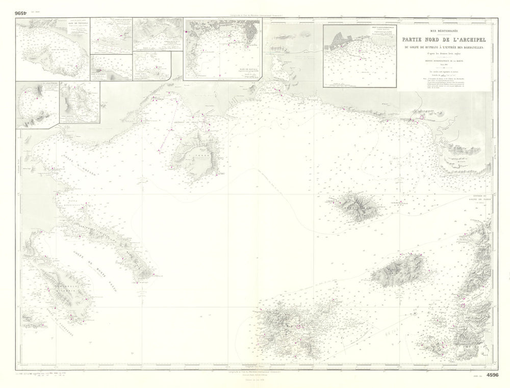 Partie… de l’Archipel—North Aegean—Thracian Sea—nautical chart 1891 (1984) map