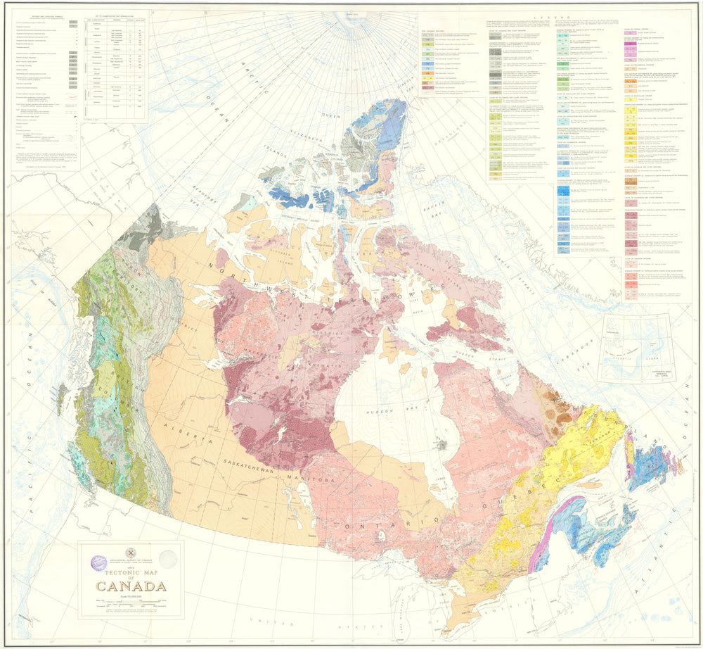 Tectonic map of Canada—1251A—C.H. Stockwell—Geological Survey of Canada 1968