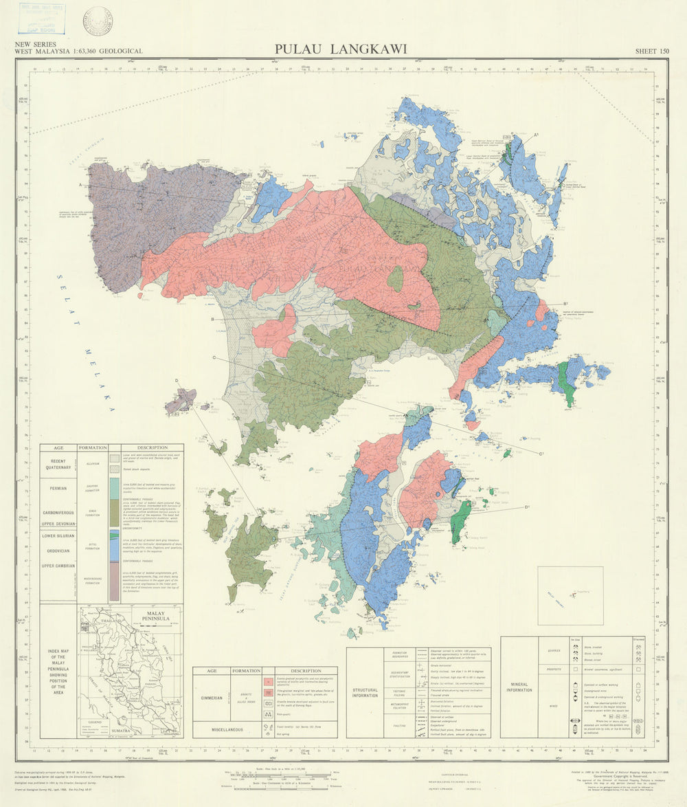 Pulau Langkawi — Sheet 150 — C.R. Jones — Geological Survey of Malaysia 1966 map