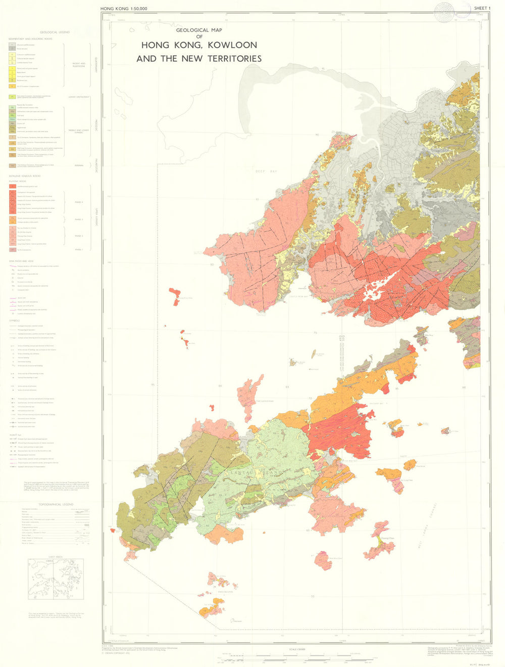 Geological Map of Hong Kong… & New Territories—West Sheet—Lantau—Tsuen Mun 1972