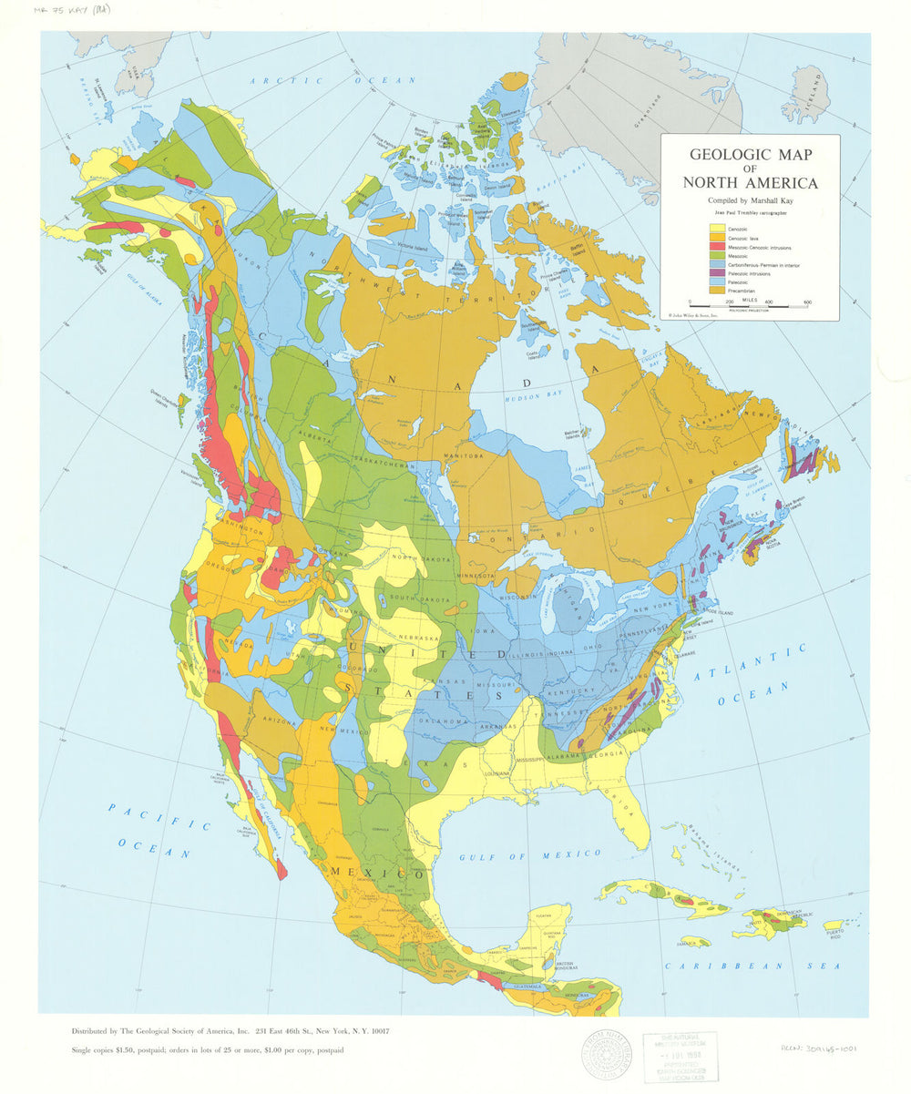 Geologic Map of North America—Marshall Kay—American Geological Society c1968