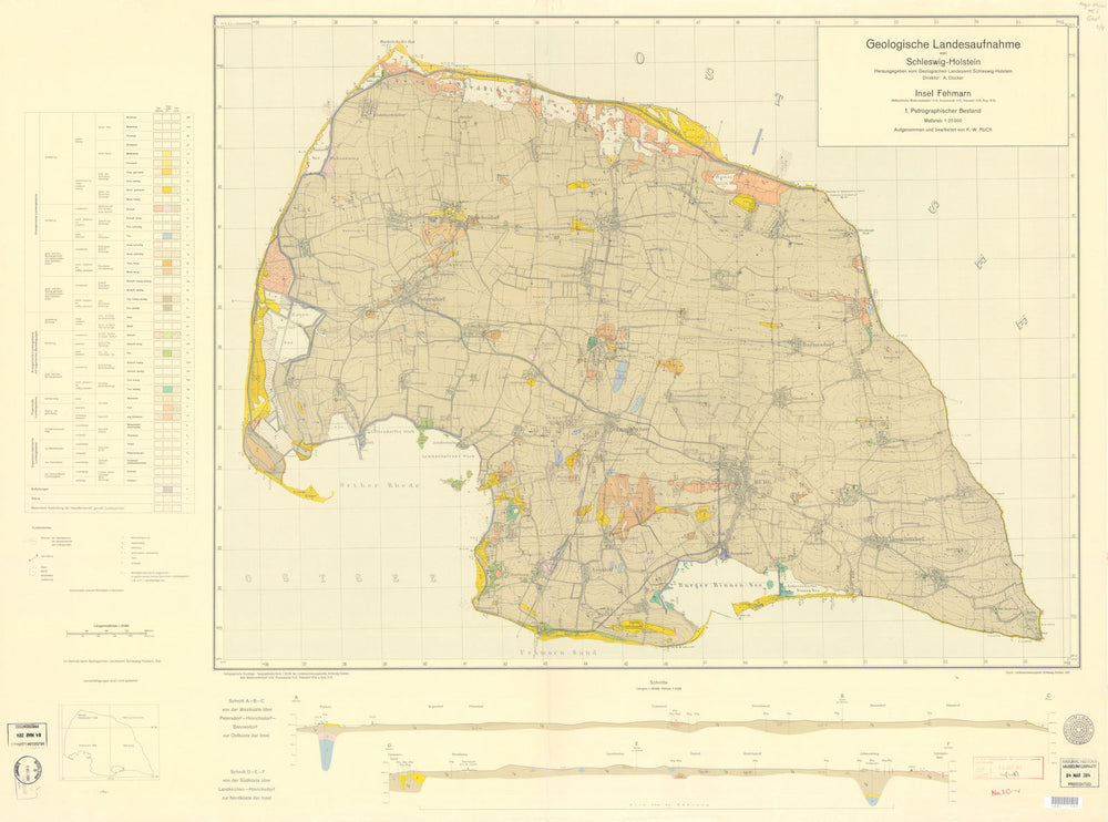 Geologische Landesaufnahme von Schleswig-Holstein—Insel Fehmarn—Ruck 1957 map