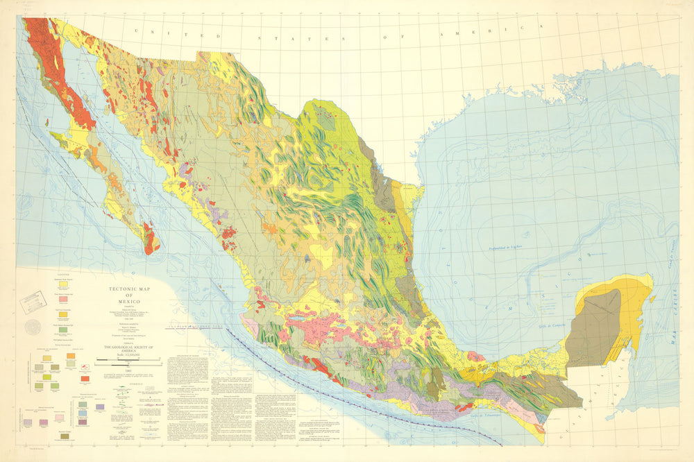 Tectonic Map of Mexico—de Cserna/Heezen—Geological Society of America 1961
