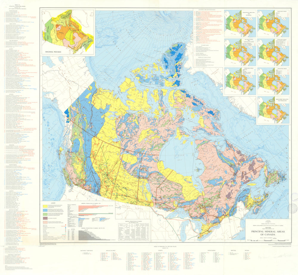 Principal Mineral Areas of Canada—900A—Geological Survey of Canada 1975 map