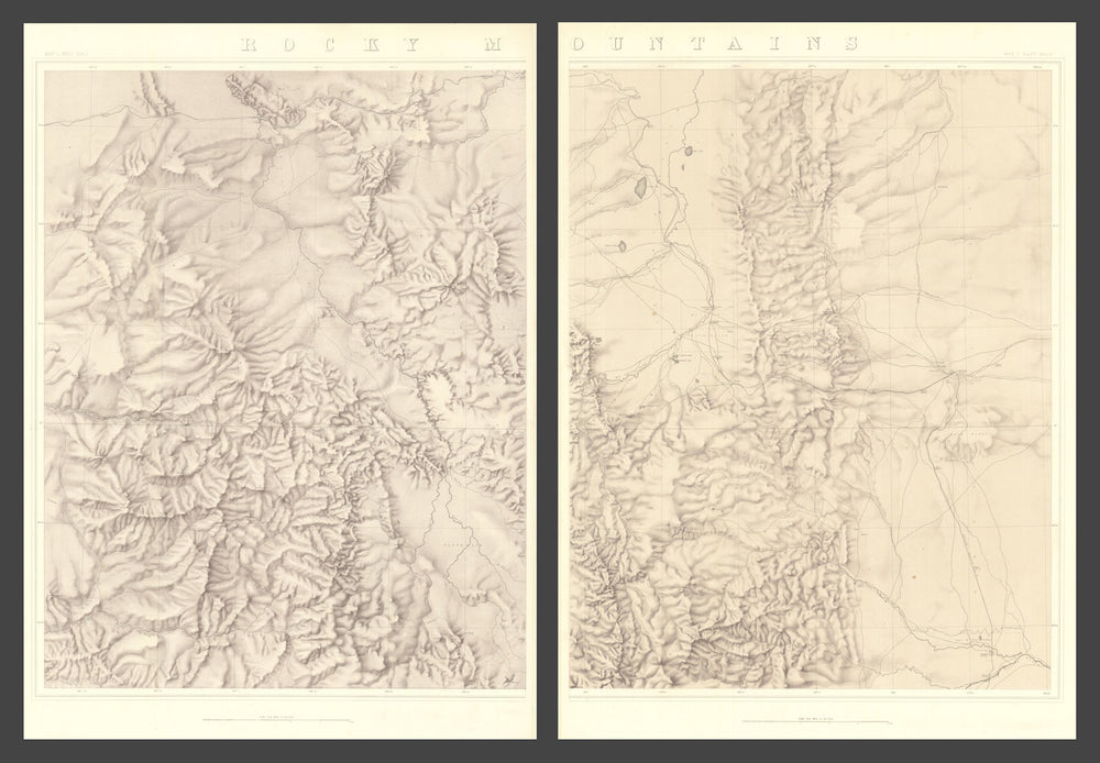40th Parallel Survey Map I—Rocky Mountains—Topographical—Clarence King 1876