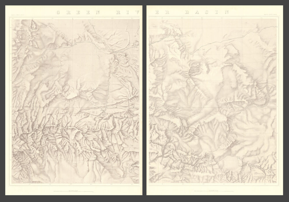 40th Parallel Survey Map II—Green River Basin—Topographical—Clarence King 1876