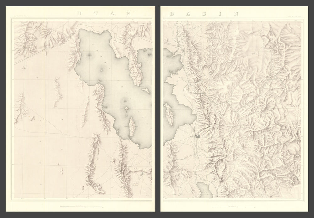 40th Parallel Survey Map 3—Utah Basin—Salt Lake—Topographical—Clarence King 1876