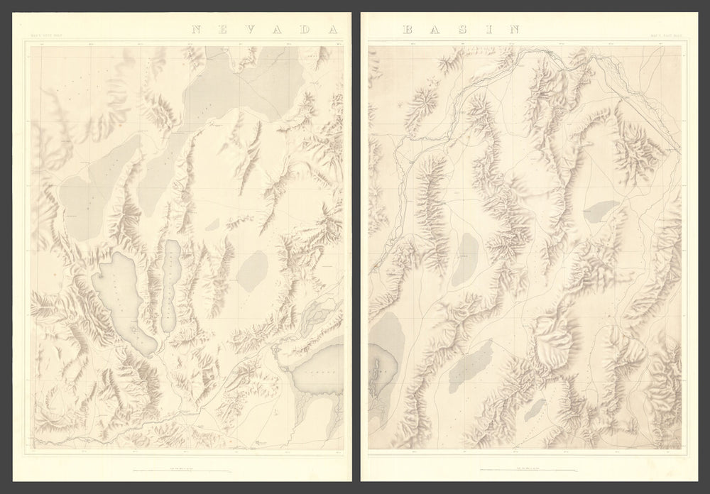 40th Parallel Survey Map V—Nevada Basin—Topographical—Clarence King 1876