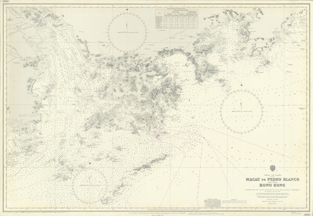 Macau to Pedro Blanco including Hong Kong. Admiralty sea chart 1899 (1974) map
