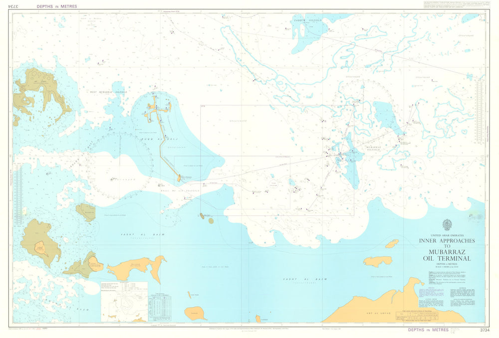 UAE—Mubarraz Oil Terminal inner approaches—#3734 Admiralty Chart 1978 (1992) map