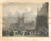 School-Yard, during the Eton Montem—large hand-coloured print—Evans/Lewis 1852