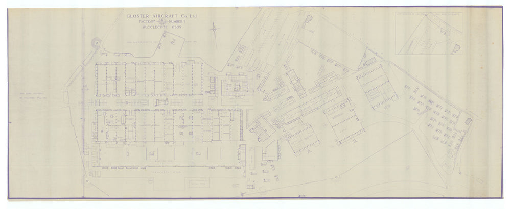 Gloster Aircraft Hurricane/Typhoon Factory—Hucclecote—wartime site plan 1941 map