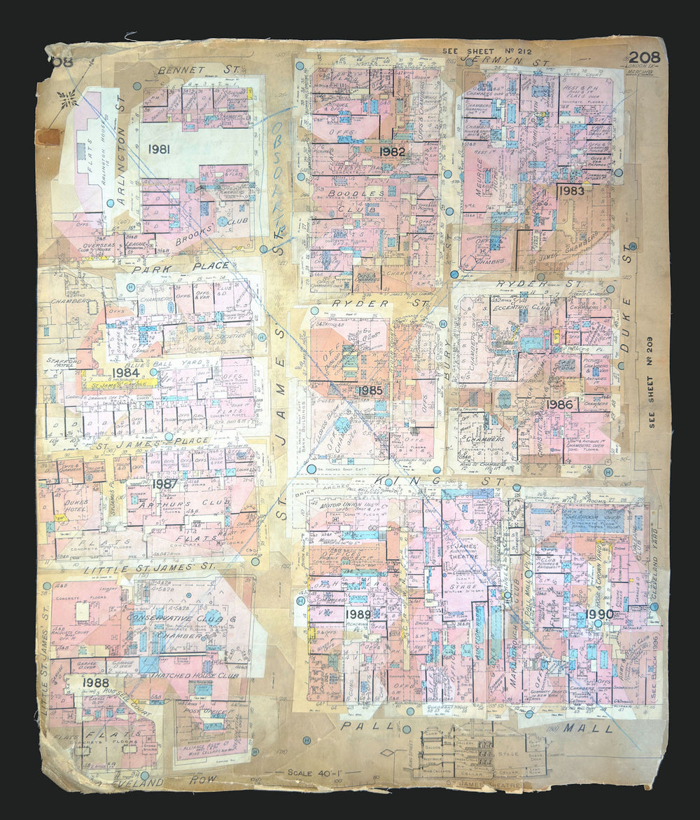 Goad London 208—SW1—King, St James's & Jermyn Streets—Pall Mall 1889 (1926) map