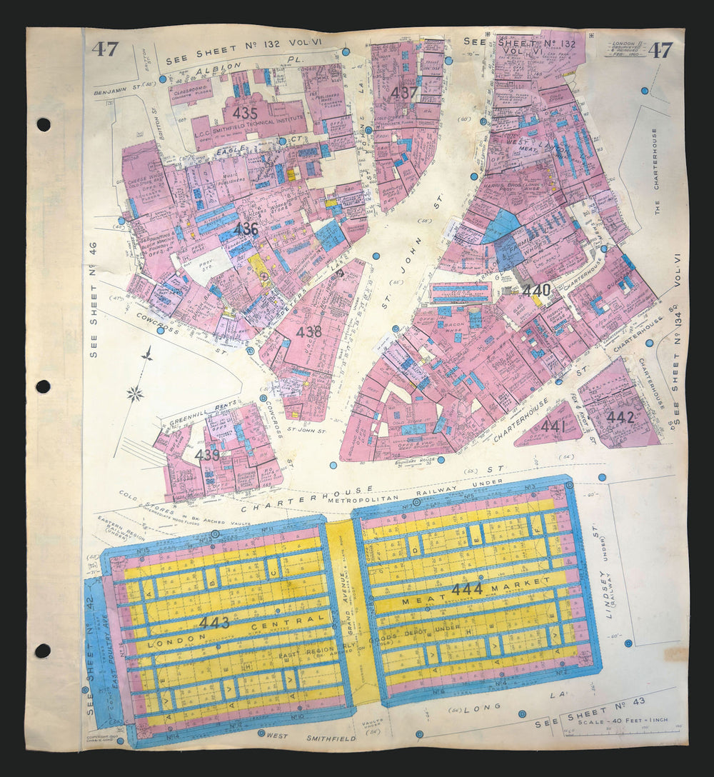 Goad London 47—EC1—Smithfield—Central Meat Market—St John Street 1960 (1969) map