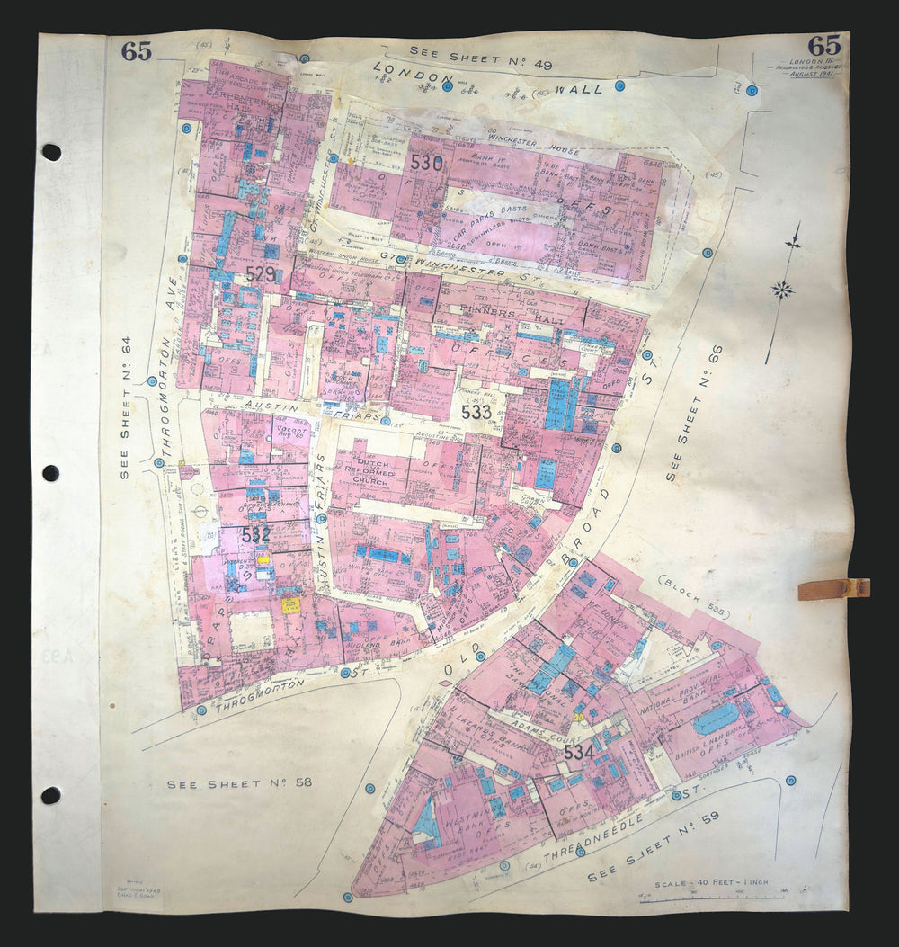 Goad London 65—EC2—Old Broad Street—Austin Friars—Dutch Church 1941 (1969) map
