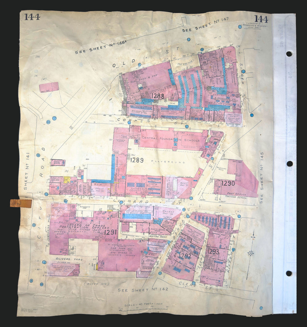 Goad London 144—EC2—Shoreditch—Leonard & Old Streets—City Road 1946 (1970) map