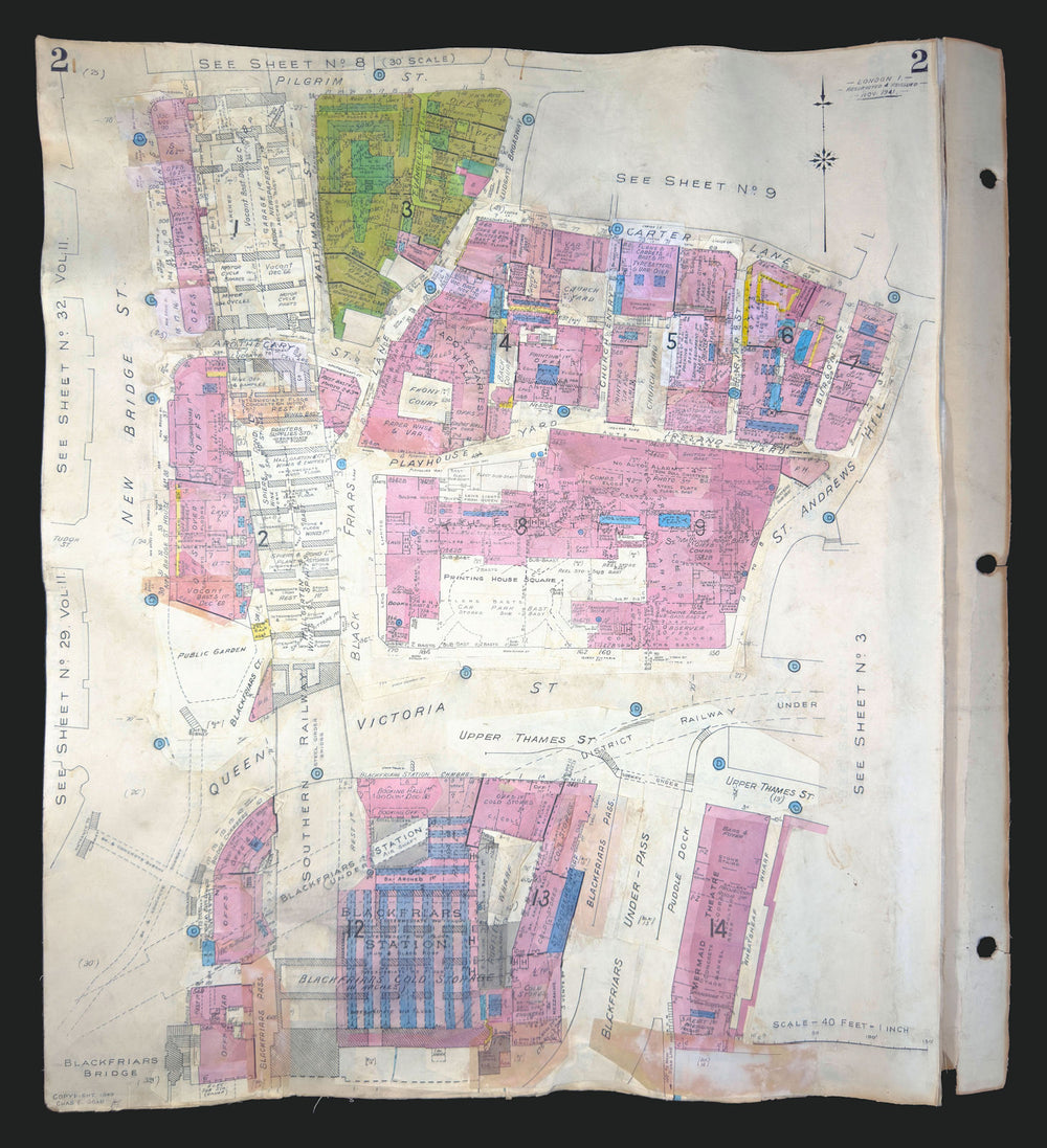 Goad London 2—EC4—Blackfriars Stn—Printing House Sq—The Times 1941 (1970) map