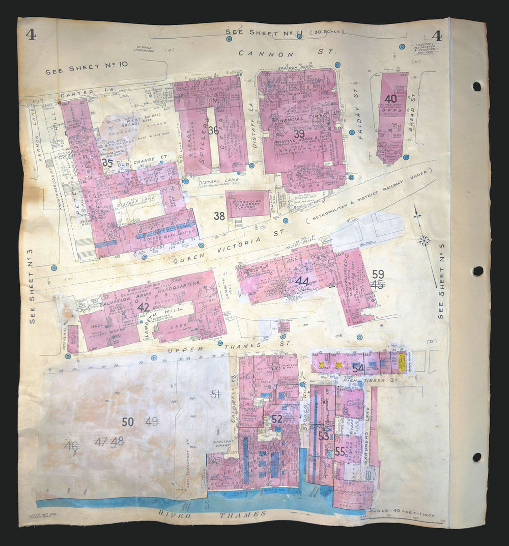 Goad London 4—EC4—Queen Victoria & Cannon Street—Financial Times 1959 (1970) map