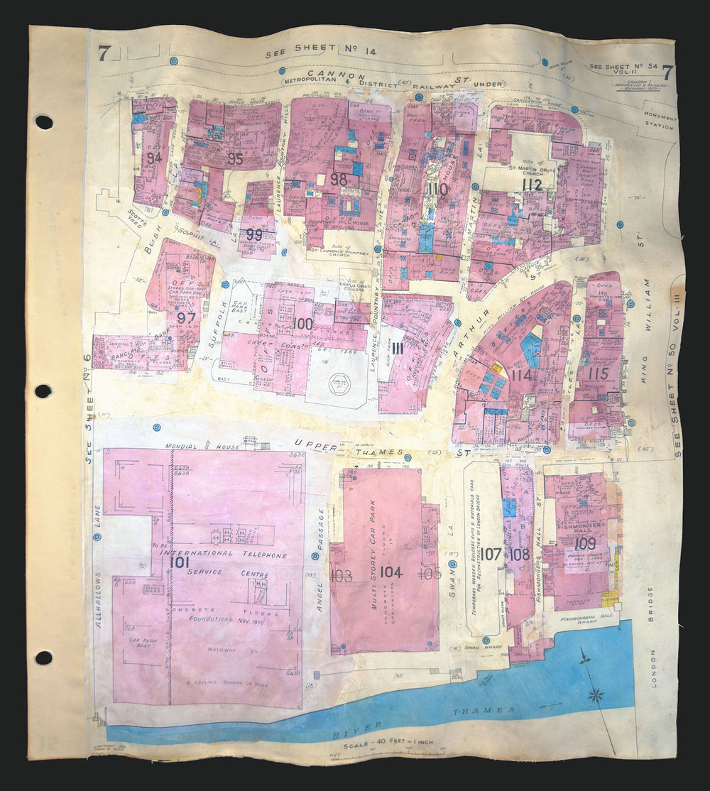 Goad London 7—EC4—London Bridge—Fishmongers' Hall—Cannon Street 1959 (1970) map