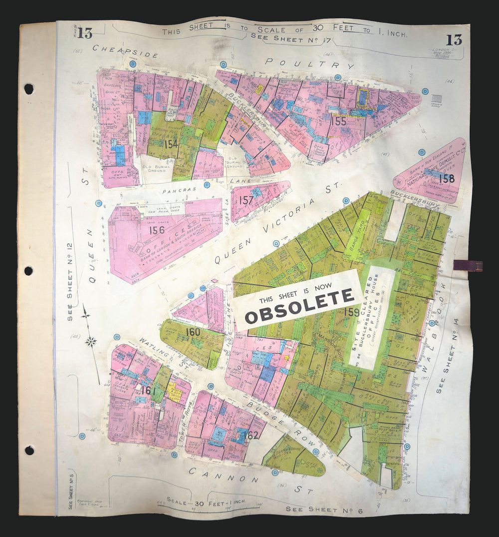 Goad London 13—EC4—Bucklersbury site—Poultry—Cheapside—Walbrook 1935 (1955) map