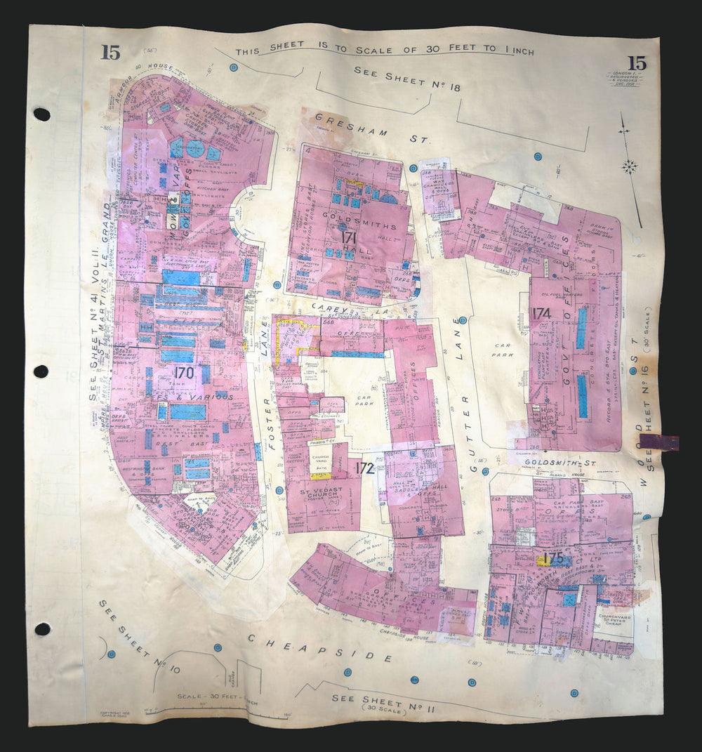 Goad London 15—EC2—Cheapside—Goldsmiths' Hall—Foster Lane 1958 (1970) map