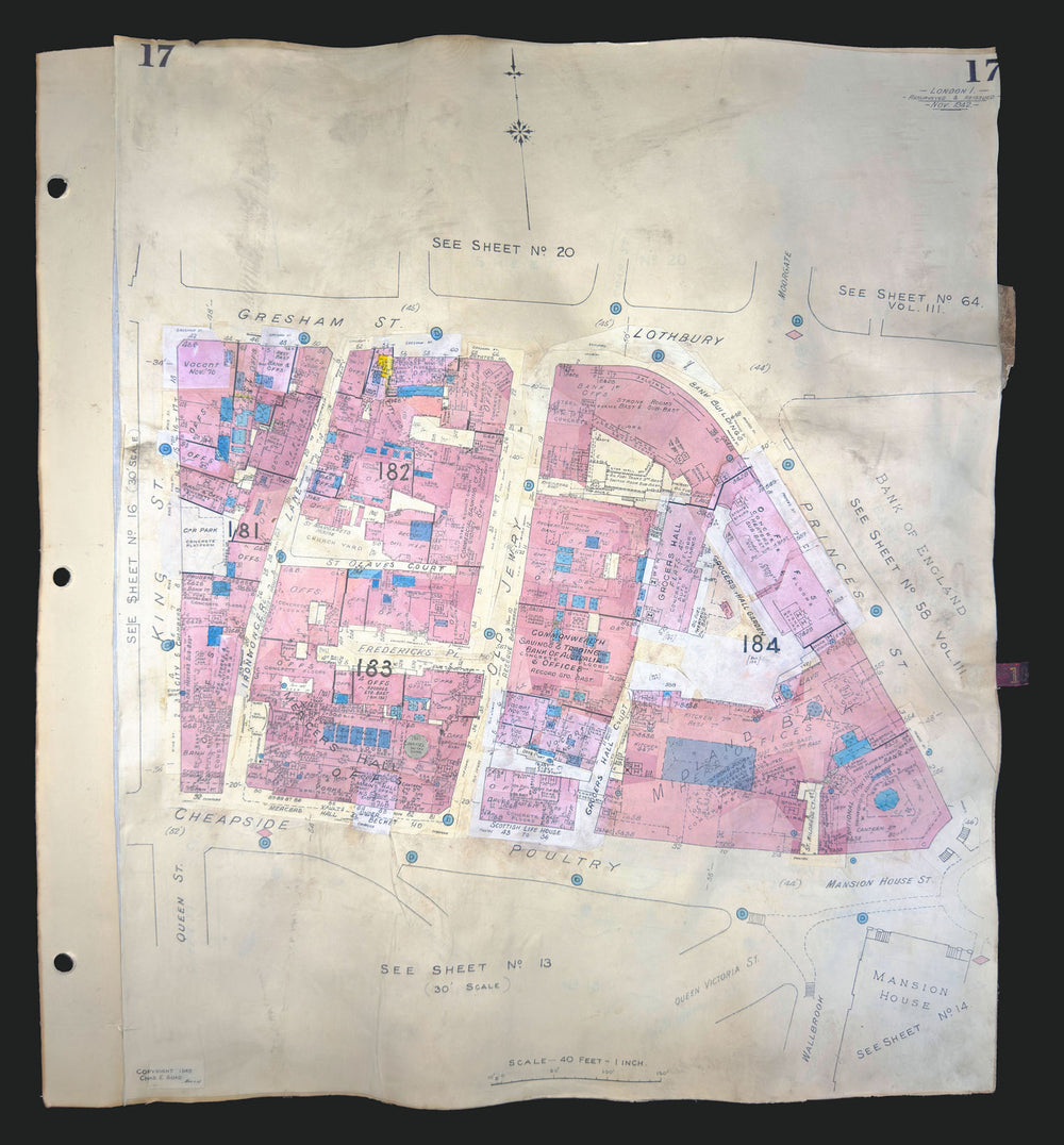 Goad London 17—EC2—Midland Bank—Poultry—Old Jewry—Mercers' Hall 1942 (1970) map