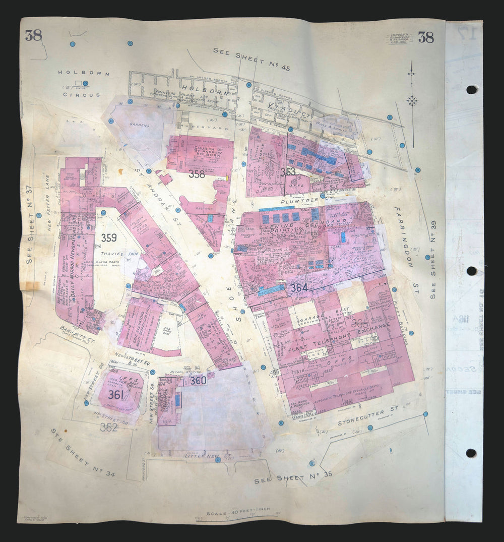Goad London 38—EC4—Holborn Viaduct—Evening Standard—St Andrew 1956 (1969) map