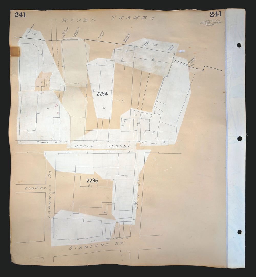 Goad London 241—SE1—South Bank—Upper Ground—Coin & Stamford St 1925 (c1971) map