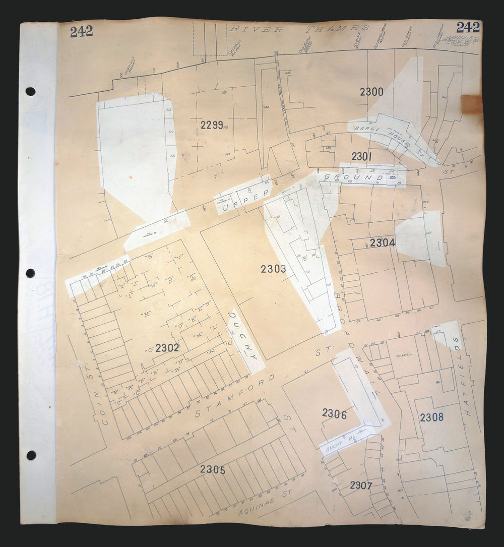 Goad London 242—SE1—South Bank—Upper Ground—Broadwall—Duchy St 1925 (c1971) map
