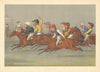 VANITY FAIR SPY CARTOON FOLIO Group of jockeys & horses 'The Winning Post' 1888