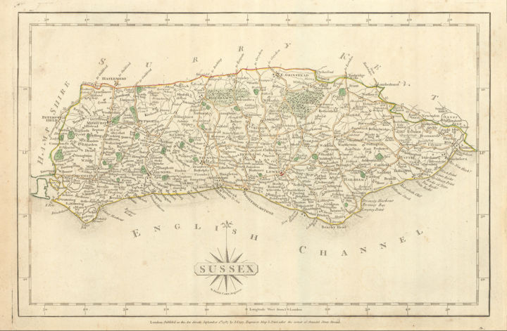 English county maps by John Cary (1793)
